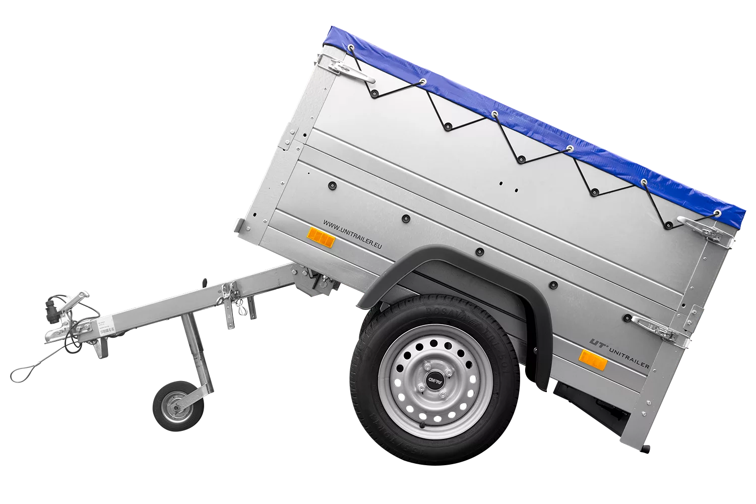 Pkw Anhänger Neu Garden Trailer 150 KIPP mit zusätzlichen Bordwänden, Stützrad und blauer Flachplane-Neu
