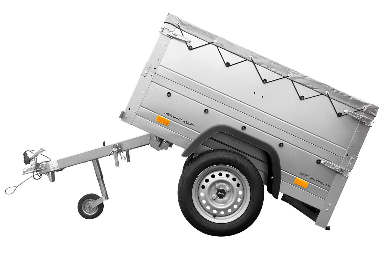 Pkw Anhänger Neu Garden Trailer 150 KIPP mit zusätzlichen Bordwänden, Stützrad und grauer Flachplane-Neu
