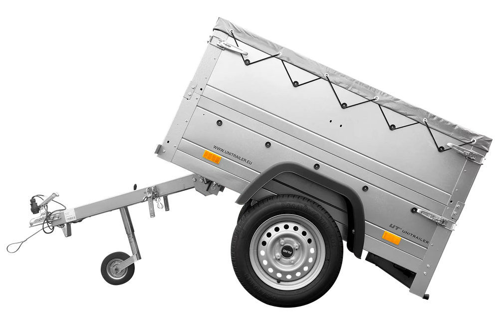 Pkw Anhänger Neu Garden Trailer 150 KIPP mit zusätzlichen Bordwänden, Stützrad und grauer Flachplane-Neu