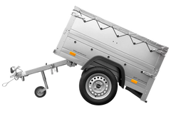 Pkw Anhänger Neu Garden Trailer 150 KIPP mit zusätzlichen Bordwänden, Stützrad und grauer Flachplane-Neu