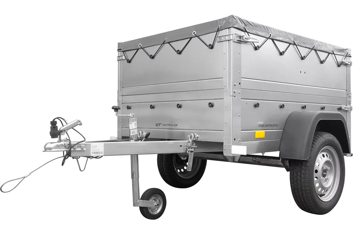 Pkw Anhänger Neu Garden Trailer 150 KIPP mit zusätzlichen Bordwänden, Stützrad und grauer Flachplane-Neu