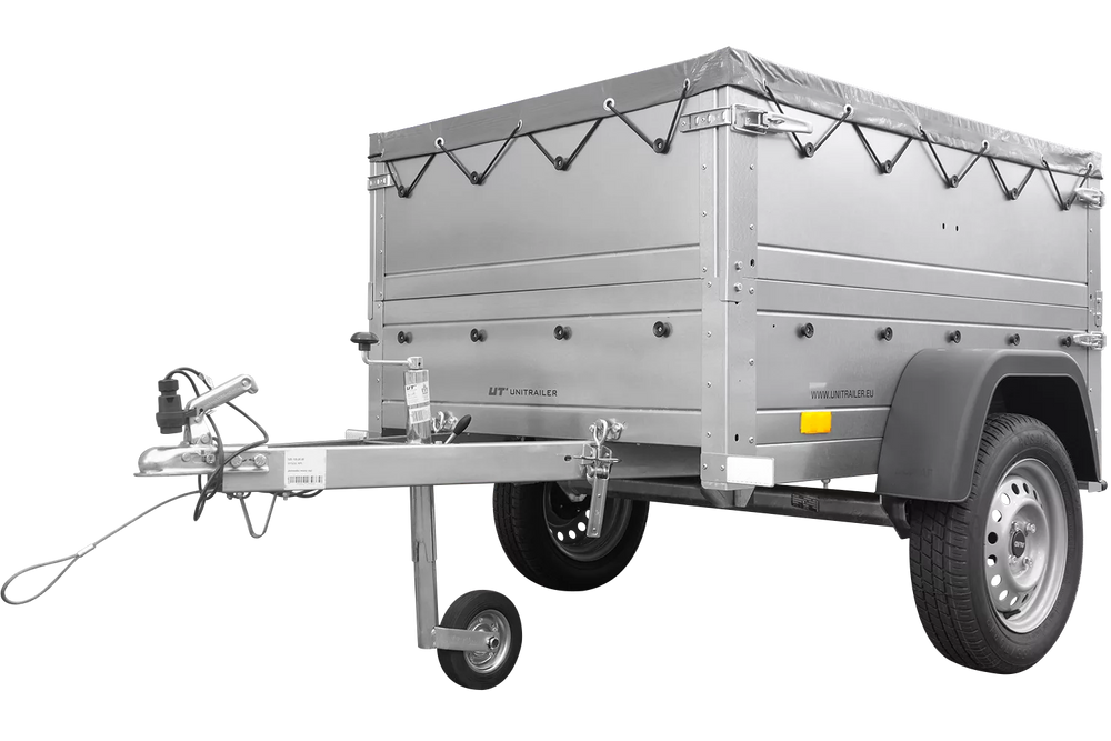Pkw Anhänger Neu Garden Trailer 150 KIPP mit zusätzlichen Bordwänden, Stützrad und grauer Flachplane-Neu