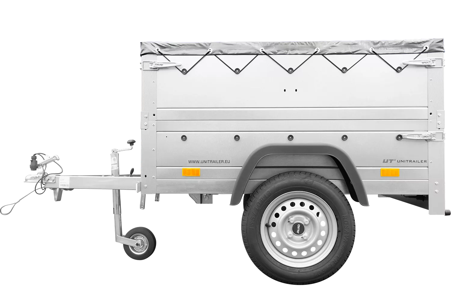 Pkw Anhänger Neu Garden Trailer 150 KIPP mit zusätzlichen Bordwänden, Stützrad und grauer Flachplane-Neu