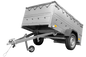 Pkw Anhänger kippbar 750 kg Garden Trailer 201 KIPP mit zusätzlichen Bordwänden, Stützrad und grauer Flachplane-Neu