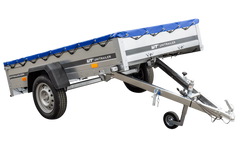 Pkw-Kippanhänger Garden Trailer 230 KIPP [230 cm x 125 cm] mit Flachplane, Stützrad und Planenträger-Neu