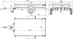 Pkw-Kippanhänger Garden Trailer 230 KIPP [230 cm x 125 cm] mit Flachplane, Stützrad und Planenträger-Neu