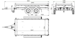 Unitrailer Garden Trailer Anhänger 264/2 Kipp Mit Stützrad, Spriegel Und Grauer Plane-Neu