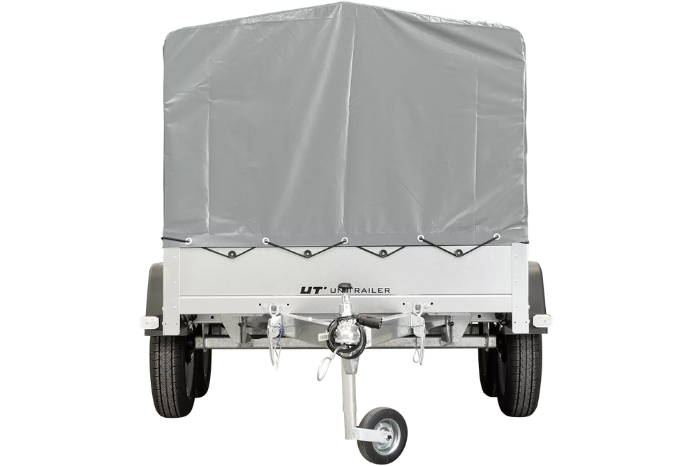 Unitrailer Garden Trailer Anhänger 264/2 Kipp Mit Stützrad, Spriegel Und Grauer Plane-Neu