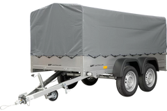 Unitrailer Garden Trailer Anhänger 264/2 Kipp Mit Stützrad, Spriegel Und Grauer Plane-Neu