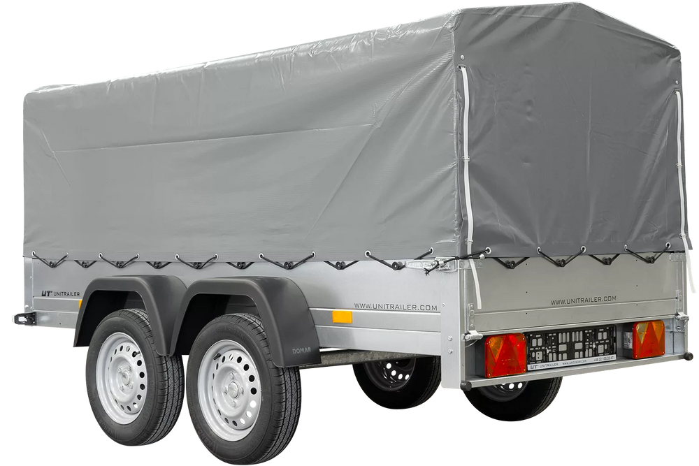 Unitrailer Garden Trailer Anhänger 264/2 Kipp Mit Stützrad, Spriegel Und Grauer Plane-Neu