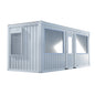 Bureau modulaire 20 pieds semi vitré (1 porte, 2 fenêtres, 2 vitrines, isolation LV)