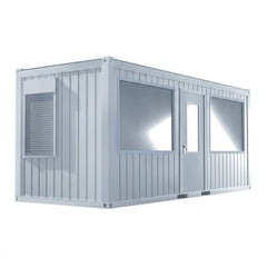 Bureau modulaire 20 pieds semi vitré (1 porte, 2 fenêtres, 2 vitrines, isolation LV)
