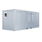 Bureau modulaire 20 pieds + sanitaires (1 porte, 2 fenêtres, 1 WC, 1 lavabo, 1 vasistas, isolation PU)
